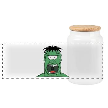 Créature monstrueuse hurlante - Boîte à biscuits avec couvercle en bois - blanc - Devant