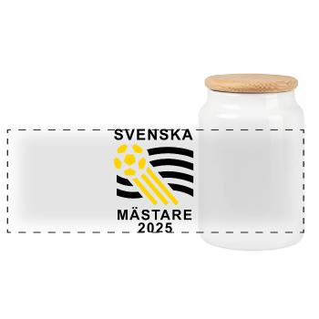 Schwedischer Meister 2025 - Panorama Keksdose mit Holzdeckel - Weiß - Vorne