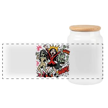 Vampire Queen Zombie Dance - Boîte à biscuits avec couvercle en bois - blanc - Devant