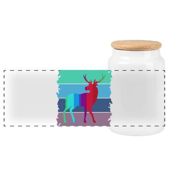 Hirsch - Boîte à biscuits avec couvercle en bois - blanc - Devant