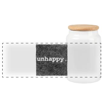 Unzufrieden - Alpha-Version - Panorama Keksdose mit Holzdeckel - Weiß - Vorne
