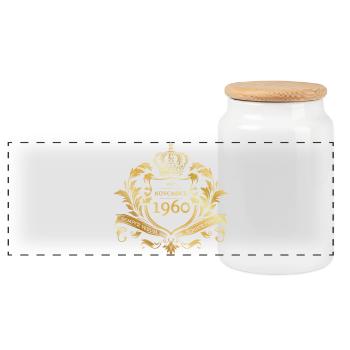 65. Geburtstag Semper Verum - Established 11/1960 - Panoramic Cookie Jar with Wooden Lid - white - Front