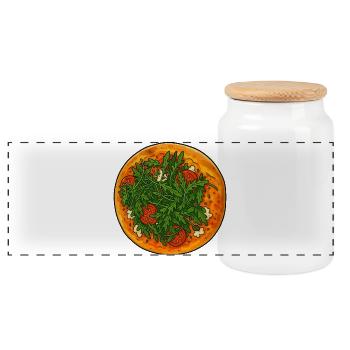 Pizza Plat préféré - Boîte à biscuits avec couvercle en bois - blanc - Devant