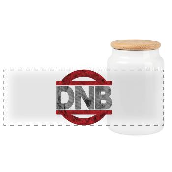 DNB Do Not Bend Grunge - Panoramic Cookie Jar with Wooden Lid - white - Front