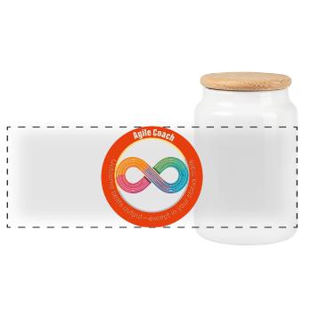 Coach Agile : Résultat vs Sortie - Boîte à biscuits avec couvercle en bois - blanc - Devant
