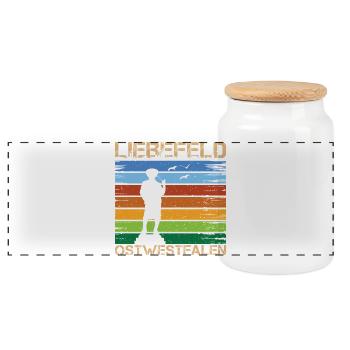 Liebefeld ❤ Leineweber - Boîte à biscuits avec couvercle en bois - blanc - Devant