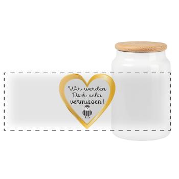 FAREWELL SEAGULL - Panoramic Cookie Jar with Wooden Lid - white - Front