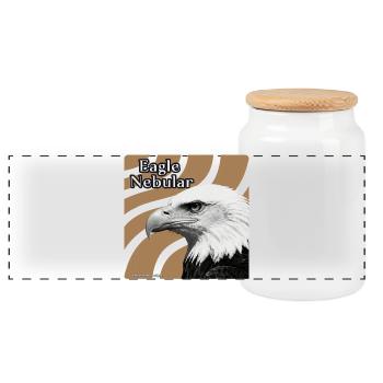 Eagle Nebular Portrait - Panoramic Cookie Jar with Wooden Lid - white - Front