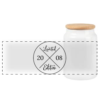 Limited edition 2008 - 18. Geburtstag Geschenk - Panorama Keksdose mit Holzdeckel - Weiß - Vorne