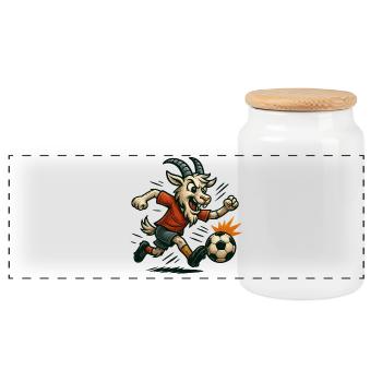 Geißbock Köln - Ziegenstürmer Liga Illustration - Boîte à biscuits avec couvercle en bois - blanc - Devant