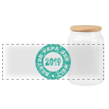 Handcart 2019 - Panoramic Cookie Jar with Wooden Lid - white - Front