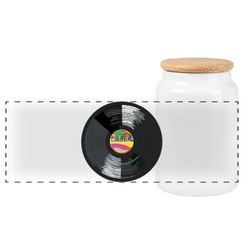Vinyl_1 - Boîte à biscuits avec couvercle en bois - blanc - Devant