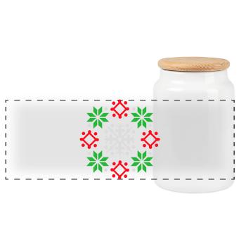 Schneeflocken Muster Weihnachtspullover Schnee - Panorama Keksdose mit Holzdeckel - Weiß - Vorne