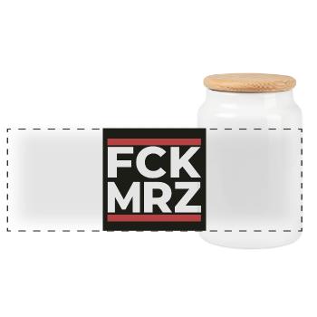 FCK Mar – Déclaration antifasciste Shi - Boîte à biscuits avec couvercle en bois - blanc - Devant