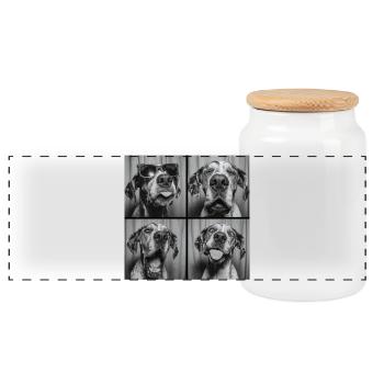 Funny Great Dane Great Dane Photo Box - Panoramic Cookie Jar with Wooden Lid - white - Front