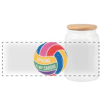Le smash est ma motivation pour le cardio volley-ball - Boîte à biscuits avec couvercle en bois - blanc - Devant