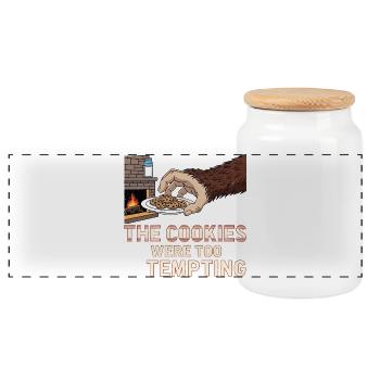 Santa Claus Bigfoot - Panoramic Cookie Jar with Wooden Lid - white - Front