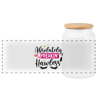 Cœurs pop fous - Boîte à biscuits avec couvercle en bois - blanc - Devant