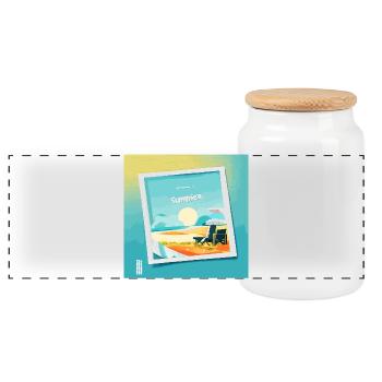 Summer at the beach - Panorama Keksdose mit Holzdeckel - Weiß - Vorne