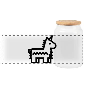 pinata - Boîte à biscuits avec couvercle en bois - blanc - Devant