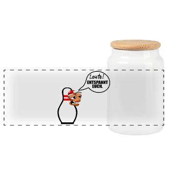 CHRISTMAS STRESS BOWLING BOWLING BOWLING - Panoramic Cookie Jar with Wooden Lid - white - Front