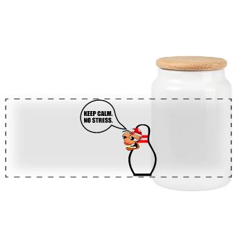 DRÔLE DE NOËL BOWLING RESTEZ CALME - Boîte à biscuits avec couvercle en bois - blanc - Devant