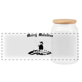 Merry Maladies - Panorama Keksdose mit Holzdeckel - Weiß - Vorne
