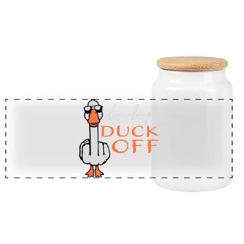 Goose Live Laugh Duck Off Lunettes de soleil Majeur - Boîte à biscuits avec couvercle en bois - blanc - Devant