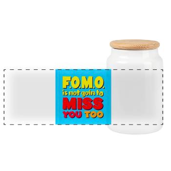 FOMO ne va pas vous manquer non plus - Boîte à biscuits avec couvercle en bois - blanc - Devant
