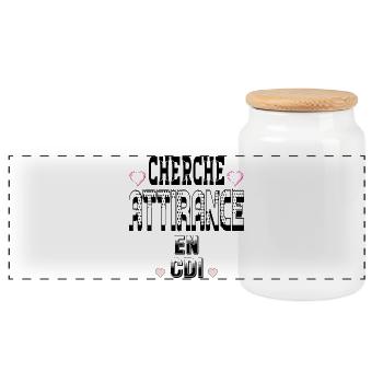 Cherche Attirance en CDI - Boîte à biscuits avec couvercle en bois - blanc - Devant