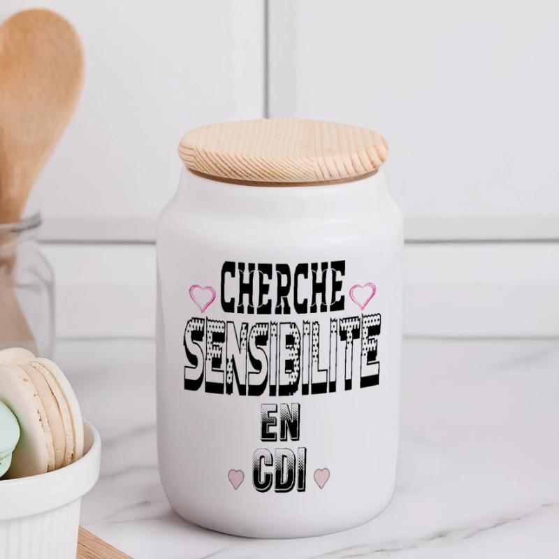Looking for sensitivity on a permanent contract Panoramic Cookie Jar with Wooden Lid
