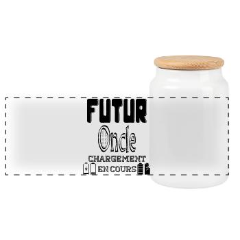 Futur Oncle Chargement En Cours - Boîte à biscuits avec couvercle en bois - blanc - Devant