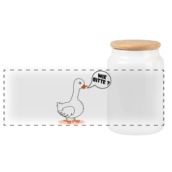 SELF-CONFIDENCE GOOSE AS PLEASE - Panoramic Cookie Jar with Wooden Lid - white - Front