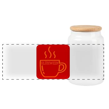 TASSE À VIN CHAUD D’HIVER - Boîte à biscuits avec couvercle en bois - blanc - Devant