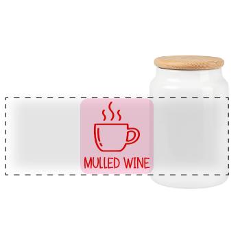 MULLED WINE MUG CHRISTMAS - Panoramic Cookie Jar with Wooden Lid - white - Front