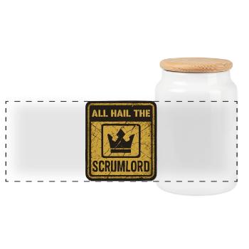 All Hail the Scrumlord - Panoramic Cookie Jar with Wooden Lid - white - Front