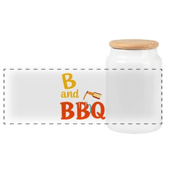 Beer and BBQ - Panorama Keksdose mit Holzdeckel - Weiß - Vorne