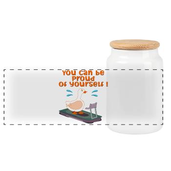 MOTIVATION POUR LA COURSE D’OIE - Boîte à biscuits avec couvercle en bois - blanc - Devant