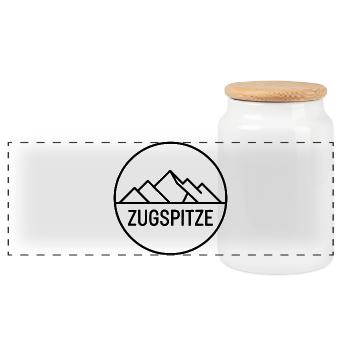 Zermatt - Souvenir Design - Panoramic Cookie Jar with Wooden Lid - white - Front