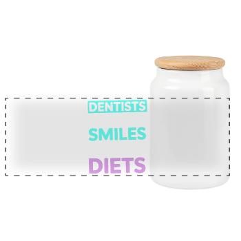 Conception de la santé bucco-dentaire du cabinet dentaire - Boîte à biscuits avec couvercle en bois - blanc - Devant