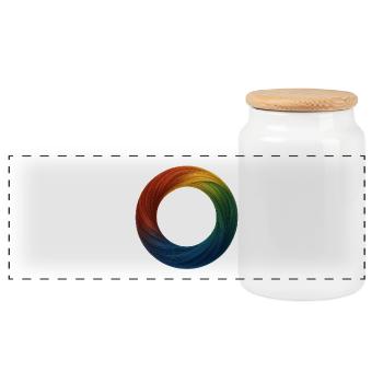 Rainbow Ring Brush Magic - Panoramic Cookie Jar with Wooden Lid - white - Front