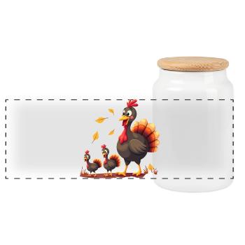 Thanksgiving Truthahn Baby - Panorama Keksdose mit Holzdeckel - Weiß - Vorne