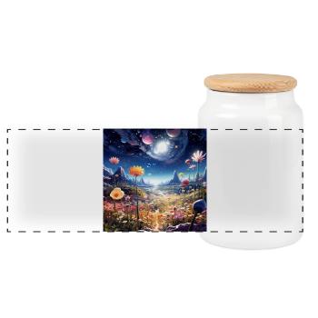 Planète Jardin du Monde des Rêves - Boîte à biscuits avec couvercle en bois - blanc - Devant