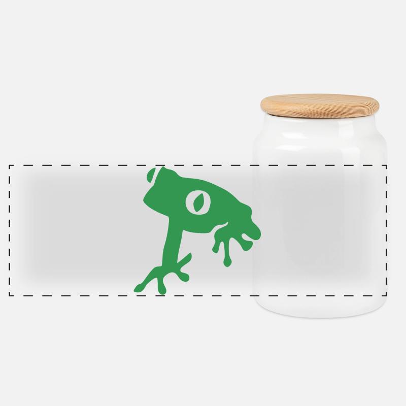 Sei kein Frosch - Panorama Keksdose mit Holzdeckel - Weiß