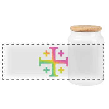 Croix de Kairos (Croix de Jérusalem) – Prairie printanière - Boîte à biscuits avec couvercle en bois - blanc - Devant