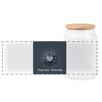 Vintage Speed – un style intemporel. - Boîte à biscuits avec couvercle en bois - blanc - Devant