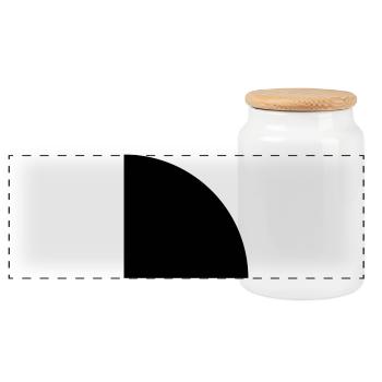 Quadrant - Boîte à biscuits avec couvercle en bois - blanc - Devant