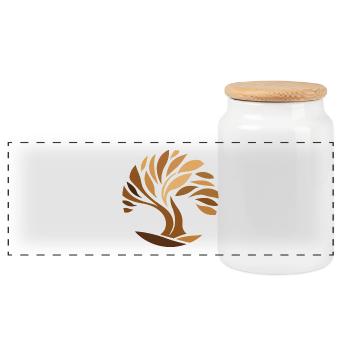 Tree of life, connection with nature - Panoramic Cookie Jar with Wooden Lid - white - Front