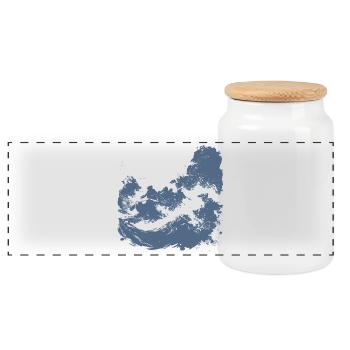 Wildwasser-Rafting-Pinselkunst - Panorama Keksdose mit Holzdeckel - Weiß - Vorne