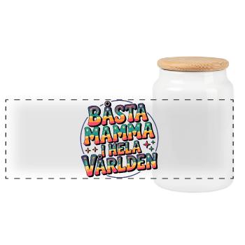 Chère maman dans le monde entier - Boîte à biscuits avec couvercle en bois - blanc - Devant
